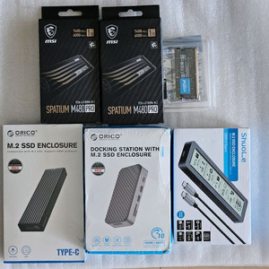 MSI SPATIUM M480 PRO M.2 NVMe 1TB SSD,마이크론 DDR5 16GB,오리코 NVME SS 이미지