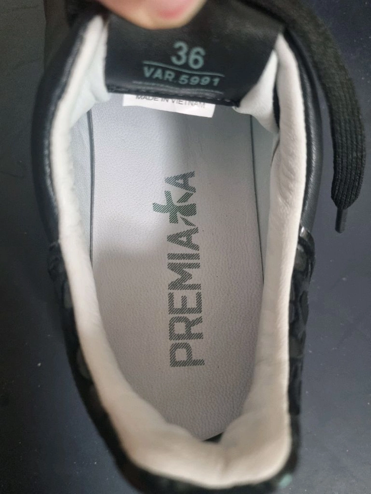 프리미아타 블랙 키높이 가죽 운동화 스니커즈 230 36 premiata 이미지