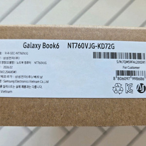 미개봉 / 삼성 갤럭시북6 NT760VJG-KD72G / 코어울트라7(S3) SSD1TB RAM32GB 윈도우11 이미지