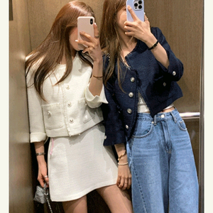 모던로브 셀로나 트위드자켓 네이비 이미지