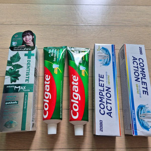 콜게이트, 덴티스테, 2080 치약 일괄 이미지