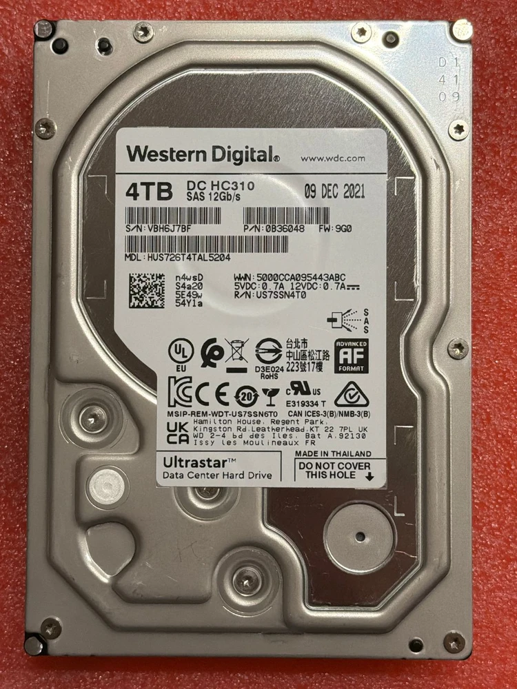 WD HC310 4TB SAS HDD 12G Z840 하드디스크 나스 NAS - 안심되는 중고거래