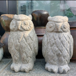 돌 부엉이 한쌍- 장식용 이미지