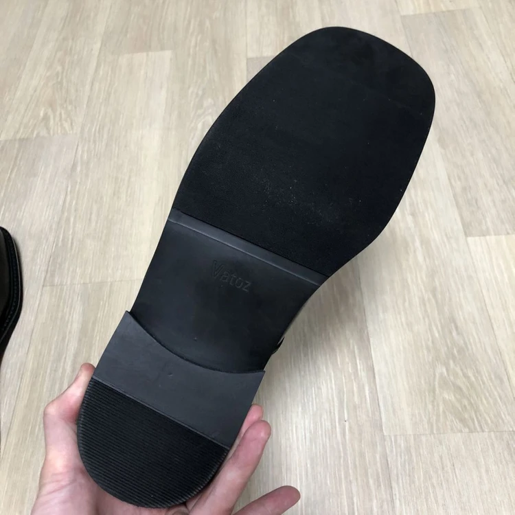 (280) 새상품 바토즈 VATOZ 와이드 스퀘어토 더비 슈즈 블랙 이미지