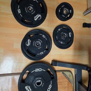 우레탄 원판 (105kg 세트) + 중량봉 이미지