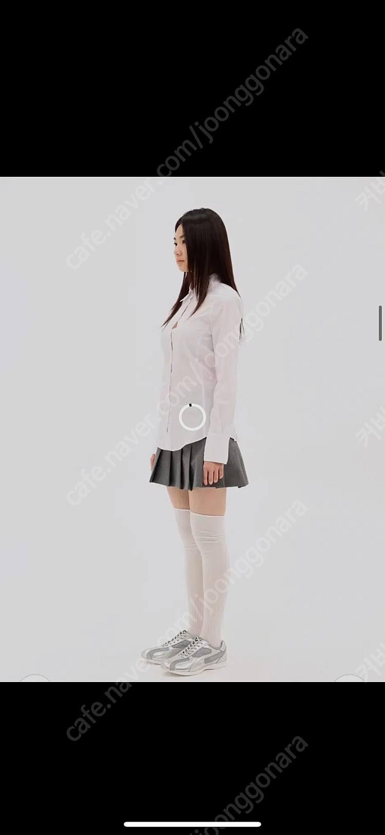 택포)새상품)야세 레더 스니커즈 실버 240 이미지