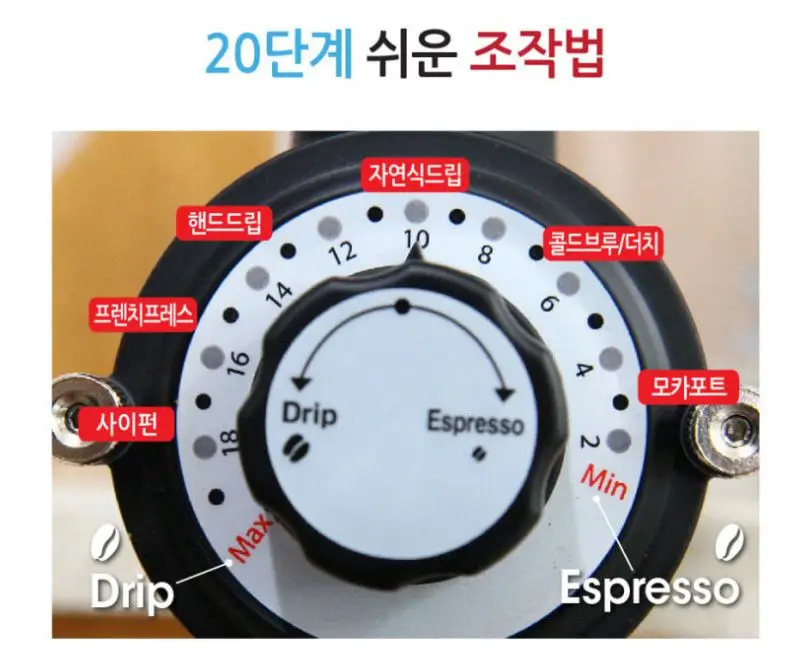 어바닉 070 커피 전동그라인더 티타늄버 블랙 이미지