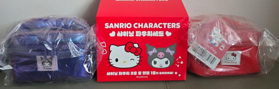 세븐일레븐 산리오 샤이닝 파우치 키티 쿠로미 쎄븐일레븐 헬로키티 이미지