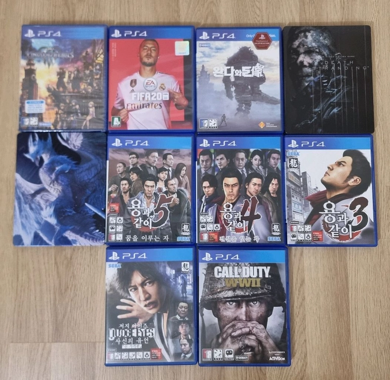 ps4 저지아이즈, 용과같이3, 몬스터헌터 아이스본, 데스스트랜딩, 피파20, 킹덤하츠3 이미지