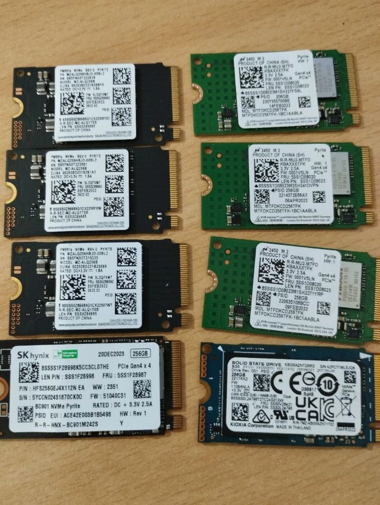 [미사용 새것]삼성, 마이크론, 키옥시아 M.2 NVMe PCIe 4.0 256GB 새노트북에서 나온 미사용 SSD 이미지