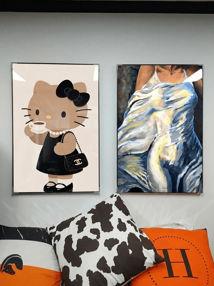 고양이 그림 액자 팝아트 인테리어소품 고양이액자 대형그림액자 거실인테리어 아트포스터 캔버스액자 팝아트액자 이미지