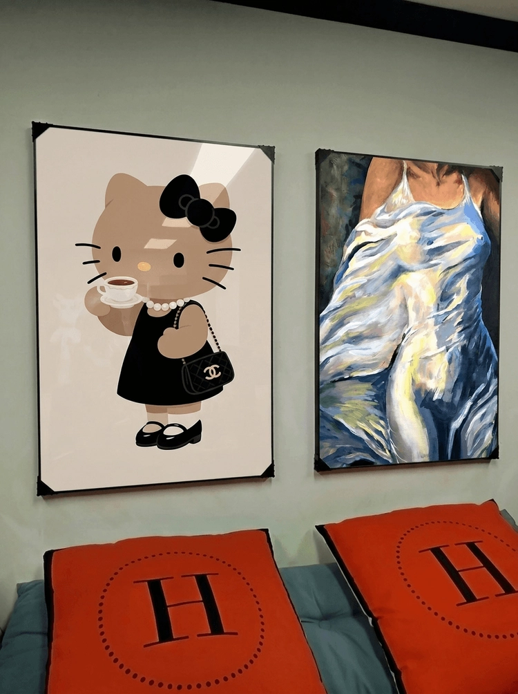 고양이 그림 액자 팝아트 인테리어소품 고양이액자 대형그림액자 거실인테리어 아트포스터 캔버스액자 팝아트액자 이미지