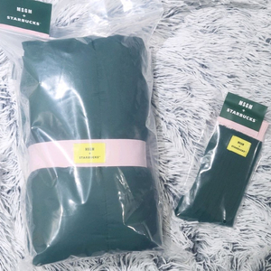 (1세트할인) 스타벅스 프리퀀시 MSGM 블랭킷 담요 그린 양말 새상품 미개봉 2종 세트 이미지