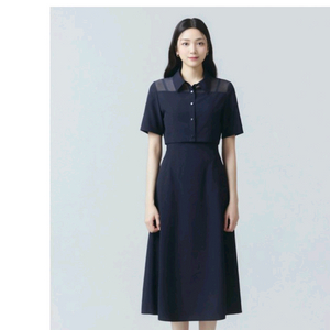 잇미샤 투웨이 블라우스 세트 원피스 네이비 이미지