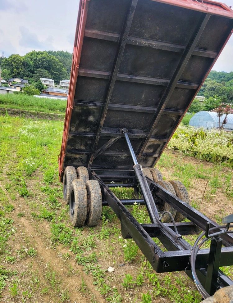 트랙터 추레라 2축 덤프트레일러 추레라 츄레라 이미지