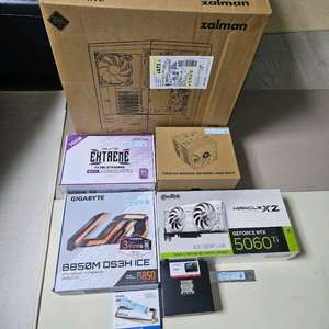 (미개봉)라이젠7800X3D 램32 이엠텍RTX5060Ti 화이트본체!~ 이미지