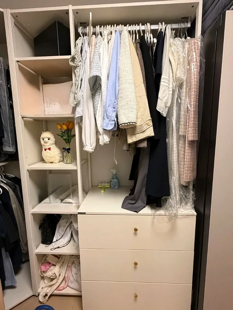 한샘 화이트 시스템 옷장 행거 서랍장 이미지