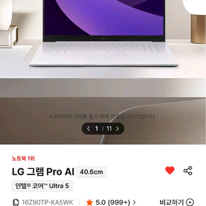 [최저가][안심거래] LG그램 Pro AI SSD 512GB 16GB램 윈도우 포함 판매 이미지