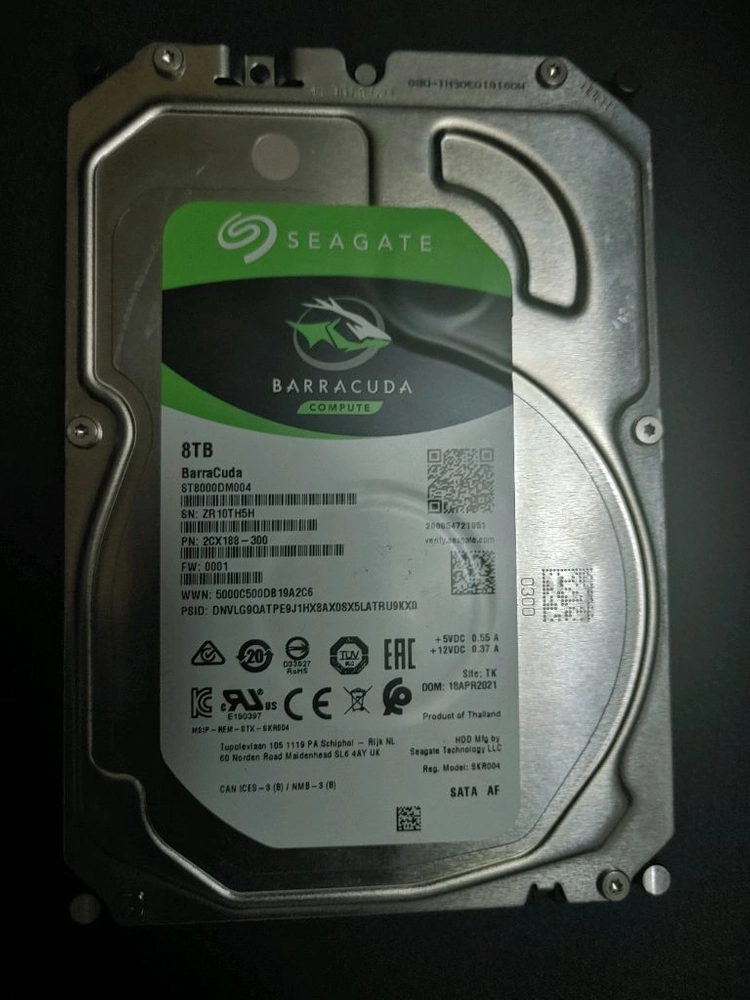 씨게이트 바라쿠다 8TB Hdd. 8테라 하드 이미지