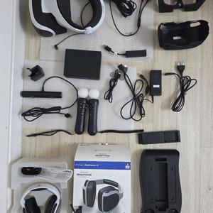 중고 sony PS4 PRO 신형 VR Set, 무브봉 충전 거치대/PS5PC컨버터어댑터/호리 넥밴드 헤드폰 포함 이미지