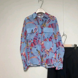 MSGM 멀티컬러 패턴 아사면 블라우스 이미지