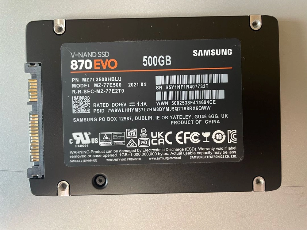 Samsung 870 EVO 500GB 2.5인치 SSD 이미지