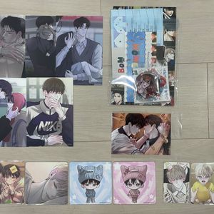 [BL웹툰] 모펀 콜라보카페 월요일의구원자 엎질러진피 1만원 특전엽서 디저트코스터특전 봄툰팝업 헤더인화사진 양도판매 이미지