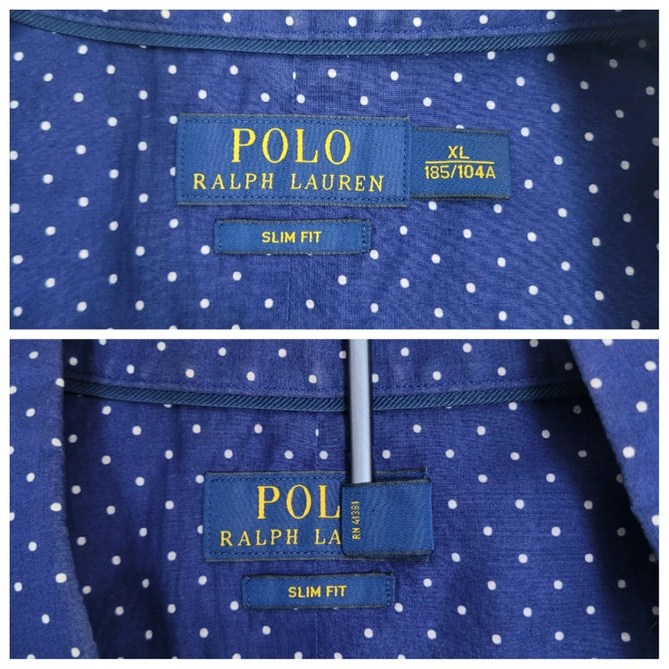 POLO 폴로 랄프로렌 슬림핏 핀도트 셔츠 / 남 XL 이미지