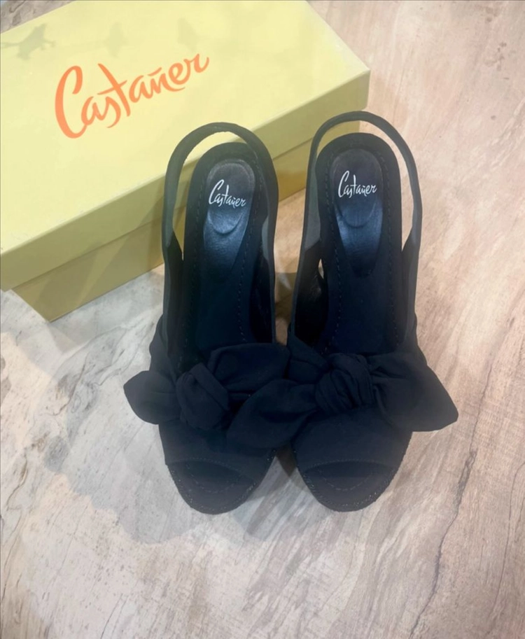 Castaner 까스따네르 블랙 웨지 힐 샌들 35 (225-230) 이미지
