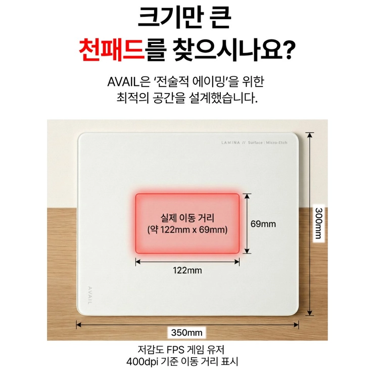 AVAIL 어베일 유리패드 게이밍 마우스패드 이미지