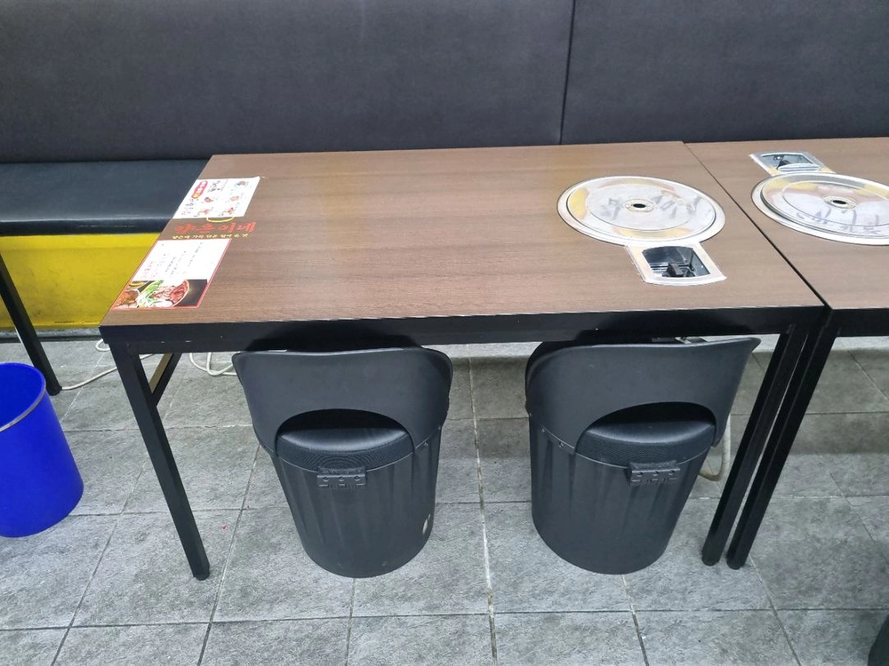중고.LPG4인용테이블 업소용 식탁테이블 식당매장 도시가스테이블 이미지