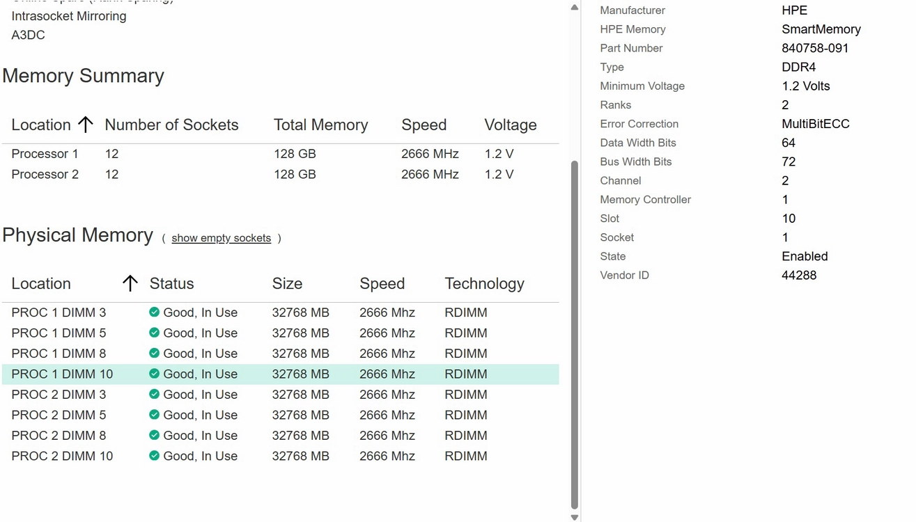 하이닉스 서버용 32GB DDR4 2666V ECC 램 메모리 Ram 이미지