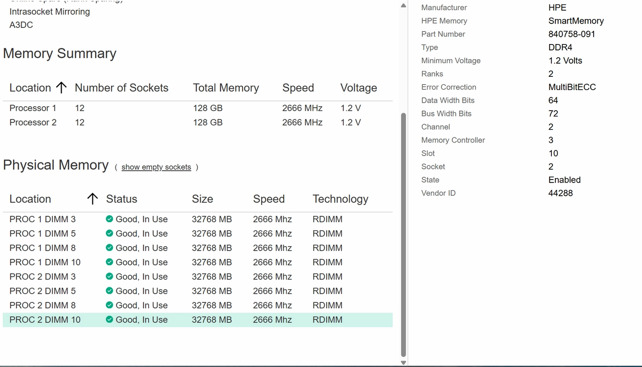 하이닉스 서버용 32GB DDR4 2666V ECC 램 메모리 Ram 이미지