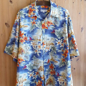 120(3XL).하와이안 셔츠(블루) 이미지