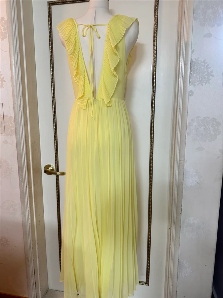 ZARA 자라 백리스 플리츠 맥시 롱 원피스 휴양지룩 리조트룩 이미지