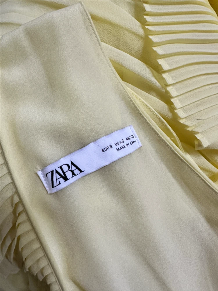 ZARA 자라 백리스 플리츠 맥시 롱 원피스 휴양지룩 리조트룩 이미지