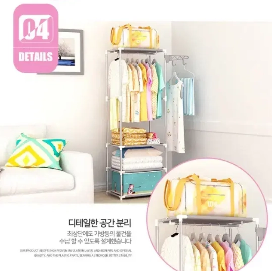 할인 새상품(수량별할인) 스틸2단조립행거 행거 드레스룸 조립식 맞춤형 이미지