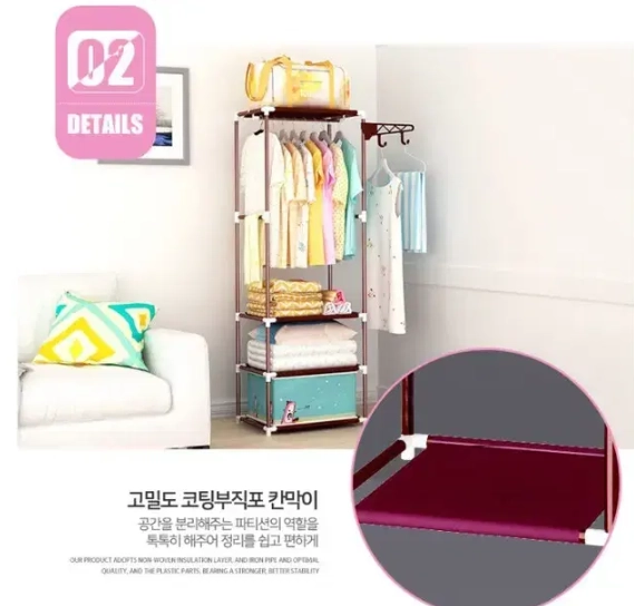 할인 새상품(수량별할인) 스틸2단조립행거 행거 드레스룸 조립식 맞춤형 이미지
