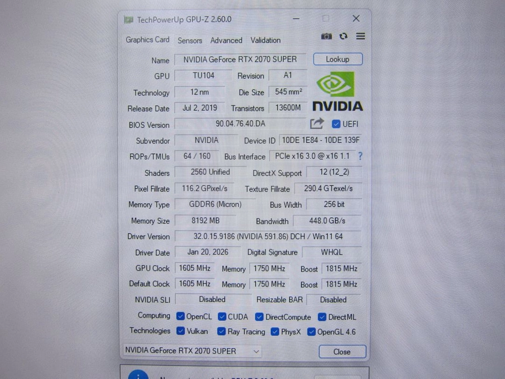 GALAX RTX 2070 SUPER EX BLACK OC D6 8GB 이미지