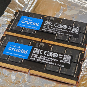 마이크론 크루셜 DDR5 5600 96GB(48 x 2) 노트북 램 카드 (메모리 64 32 16 삼성 하이닉스) 이미지