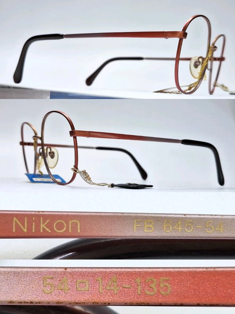 니콘 Nikon FB 645-54 안경테 54mm 로즈 오벌 라운드 일본 빈티지 데드스톡 미사용 아이웨어 수입 패션 이미지