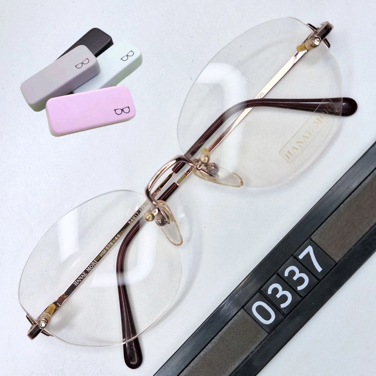 니콘 x 하나에 모리 HM 578-44 안경테 54mm 무테 여성 하이엔드 일본 빈티지 데드스톡 미사용 클래식 레어 이미지