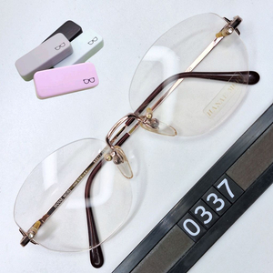 니콘 x 하나에 모리 HM 578-44 안경테 54mm 무테 여성 하이엔드 일본 빈티지 데드스톡 미사용 클래식 레어 이미지