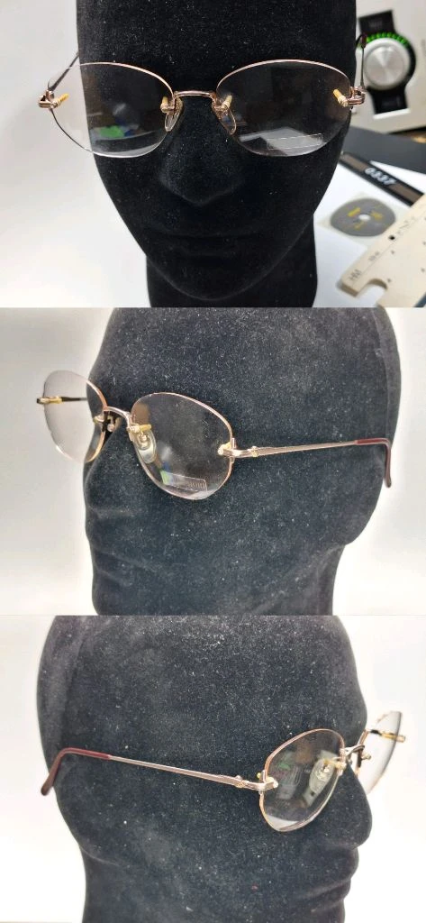 니콘 x 하나에 모리 HM 578-44 안경테 54mm 무테 여성 하이엔드 일본 빈티지 데드스톡 미사용 클래식 레어 이미지