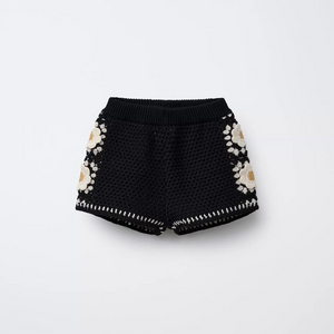 [새상품] zara 자라 크로셰 플라워 니트 버뮤다 팬츠 / 2y 이미지