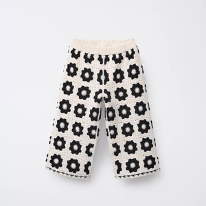 [새상품] zara 자라 크로셰 플라워 니트 팬츠 / 86cm 이미지
