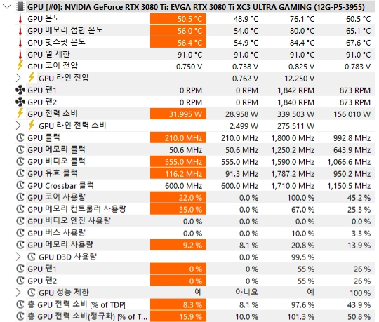 EVGA RTX 3080Ti XC3 ULTRA GAMING D6X 12GB 그래픽카드 판매합니다. 이미지