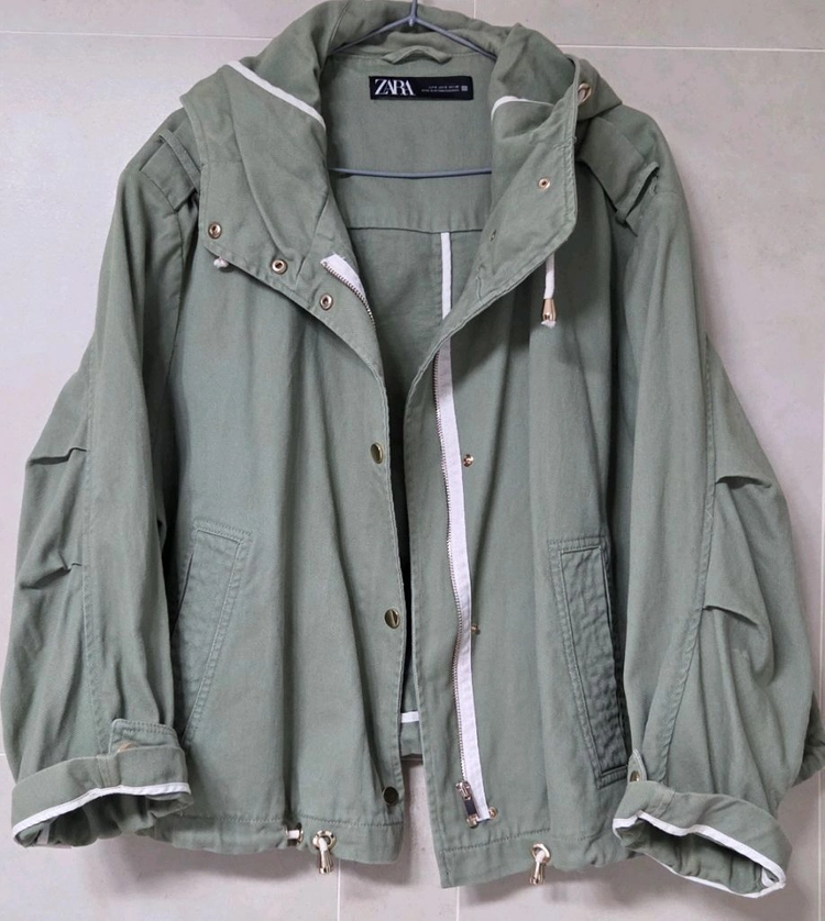 자라(ZARA) light green 야상 자켓 여성용 S사이즈(오버핏)66-66반추천가오리핏 택포 이미지