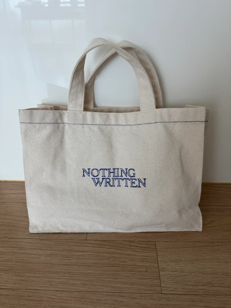 (새제품)낫띵리튼 가방 Pope cotton eco bag Natural 이미지
