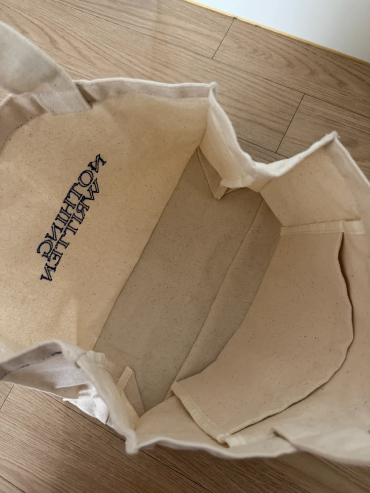 (새제품)낫띵리튼 가방 Pope cotton eco bag Natural 이미지